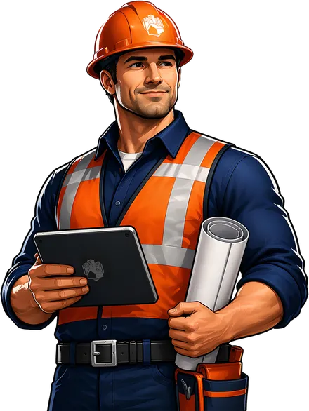 ForemanSuite contractor holding a tablet